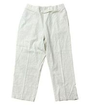 Woman Within Plus 16W Pant Linen Blend Cropped Pull On Elastic Straight Leg A011
