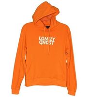 Lonely Ghost Sweatshirt Womens XL Bright Orange White Logo Casual Streetwear