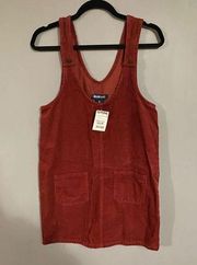 Blue Spice Corduroy Overall Mini Dress Size Small