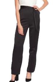 Michael Michael Kors Black Trouser Pants, Size 10, Zip Front Attached Belt New