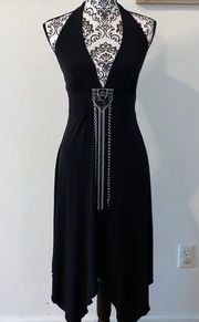 VENUS Black Midi Dress Vintage Y2K Size Small