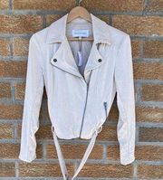 Cupcakes And Cashmere Faux Suede Manele Moto Biker Jacket Size Small