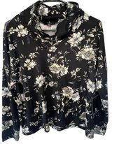 NWT Jules & Leopold Soft Floral Patterned Cowl Neck Boxy Sweater