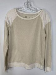 Xersion Clothing Women’s Crew Neck Raglan Pullover Sweatshirt Tan Size Medium