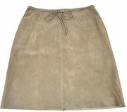 Bagatelle Suede Skirt with Tie Taupe Size 12