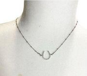 Limber Dainty Sterling Silver Equestrian Horseshoe Lucky Charm Chain Necklace