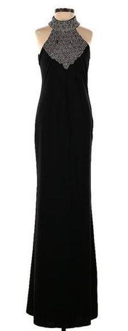 Parker Women's Black Kyler Halter Neckline Sleeveless Cocktail Gown Dress Size 2