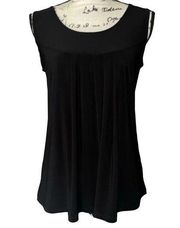 Carole Little black drape dress tank top small