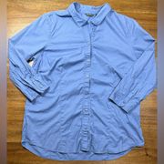 Size L Women Blue Button Up Shirt