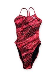 TYR Durafast Elite Women's Cutoutfit Fit 300+ Hours One Piece Red Swimsuit 28