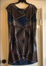 Worthington colorful sleeveless dress sz large