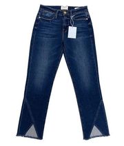 NWT FRAME Denim Le High Straight Asymmetric Hem Jeans Kingsway High Rise Size 26