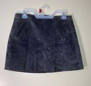 100% Leather Suede Skirt Charcoal Grey Size 28