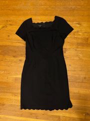 Black Scalloped Cocktail Dress