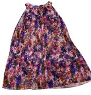 Camila Pleated Sheer Dress Size M Medium Floral