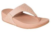 FitFlop Lulu Perf Croco-Embossed Leather Toe-Post Thong Sandal Women’s Sz 10