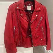 ZADIG & VOLTAIRE RED LEATHER JACKET