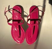 Crown & Ivy Hot Pink Patent Sandals. New. 7.
