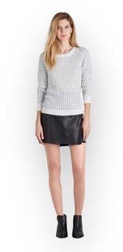 Joie ✵ Kyleen Metallic Sequin Wool Blend Crewneck Sweater ✵ Porcelain Silver XS