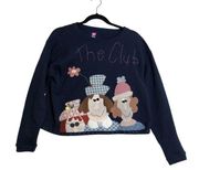 The Club DIY Vintage Style Crewneck Cropped Sweater Small