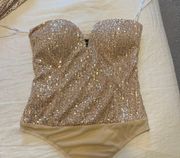 Sequin Strapless Bodysuit