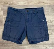 Blue Women's Zip Front Shorts Size 6P