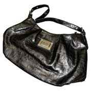 Nicole Miller Black Purse Silver Detailing Handbag Women’s Bag Adjustable Strap!