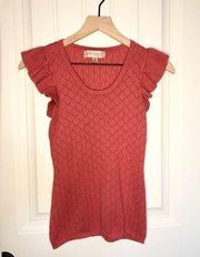 Republic Clothing Coral Sweater Tank with Flutter Sleeve - Size S