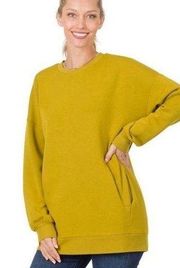 💠NWT Basic Olive Oil Crewneck