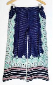 ANTHROPOLOGIE ELEVENSES WIDE LEG CROP CULOTTES WIDE LEG CROP PANTS SIZE 8