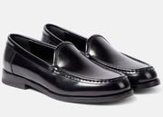 Manolo Blahnik Dineguardo Leather Loafer in Black 37.5 New with Box Womens