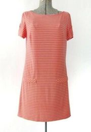 Laundry By Design Shift Dress Pink and Orange Striped Size Small