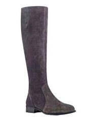 Nine West Nicolah Tall Riding Boots Gray Suede Silver Zipper Women’s US Size 8.5