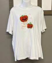 Holiday Editions Halloween Trick Or Trick Jack o’ Lanterns White T-shirt- 2X