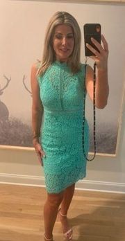 Bardot Lace Sheath Coctail Dress Mint Sz M