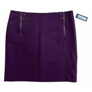 NWT Worthington  Women`s Pencil Skirt SZ 16 Potent Purple Lined Front Zip Career