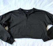 Black Long Sleeve Crop Top