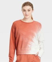 Joy Lab cropped tie dyed sweatshirt. Size: X-Large  color: Rust/white