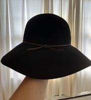 Black Wool Brim Hat 