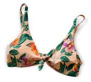 Gianni Bini | Pink Multicolor Floral Print Bikini Top Small