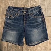 co suki mid blue jean shorts