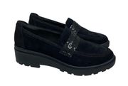 Clarks Calla Ease Loafer in Black Suede 8