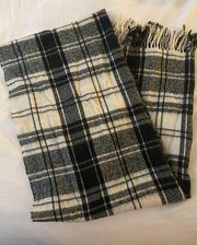 Black & White Plaid Fringe Scarf by Gap