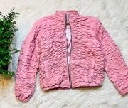 Leather Bubblegum Pink Textured Leather Jacket