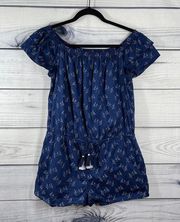 Vineyard Vines Navy White Sailboat Romper Size Small