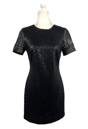 Diane Von Furstenberg Black Lace Shimmer Cindy Cocktail Dress Evening Mini 6