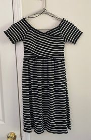 Black And White Striped Mini Dress 