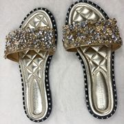 New Sparkling Rhinestone Crystal Slide Flip Flop Sandals In Women