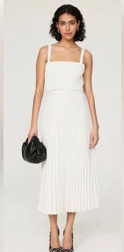 RTR Proenza Schouler
White Pleated Dress Sz 6 Strappy Ruched Chest MIDI