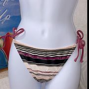 🌸 Francesca’s Side Tie Hipster Striped Bikini Bottoms